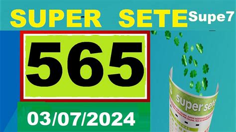 super sete 0565 resultado|Resultado da Super Sete 565 de hoje, 03/07; prêmio é de R$ 100 .